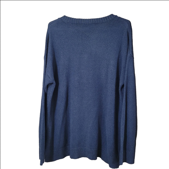 Christmas Let it Snow crewneck sweater navy 100% Acrylic - Picture 2 of 9